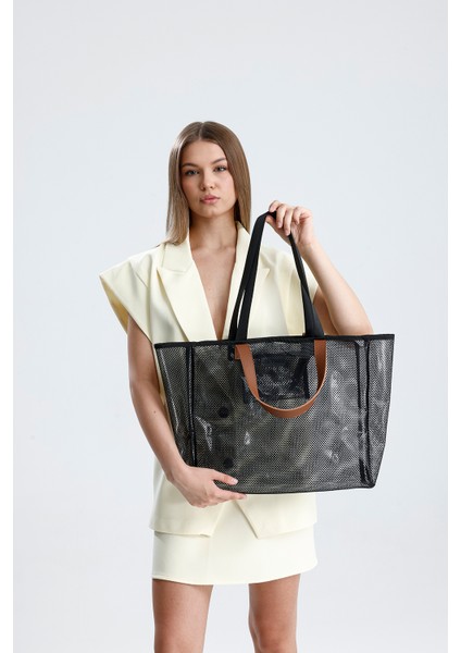 Kadın Büyük Boy Plaj Ve Alışveriş Shopper Tote Omuz Çantası