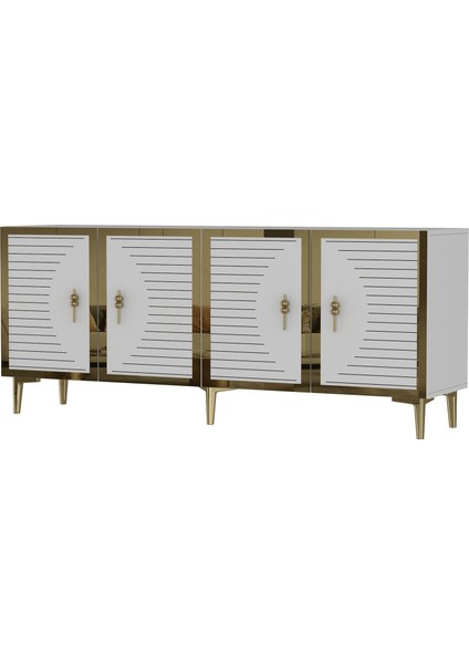 KA1801BG- Tuna Konsol , Tv Sehpası 180CM Beyaz - Gold modelleri