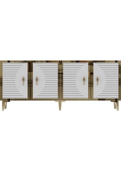 KA1801BG- Tuna Konsol , Tv Sehpası 180CM Beyaz - Gold fırsatları