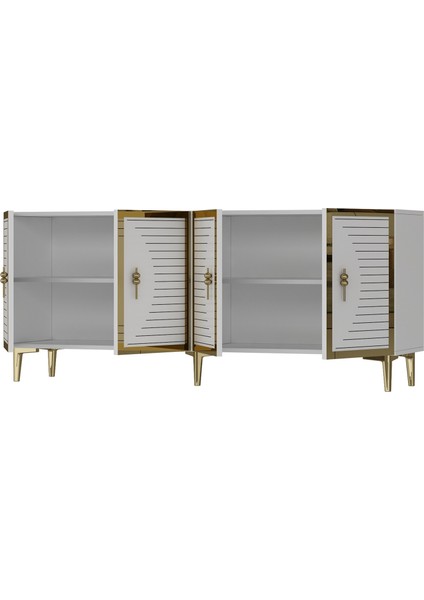KA1801BG- Tuna Konsol , Tv Sehpası 180CM Beyaz - Gold indirimleri