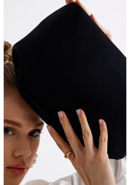 Kadın Siyah Clutch Portföy El Çantası
