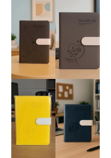 Mıknatıslı Ajanda Günlük Not Defteri Notebook Gri Ithal Ürün modelleri