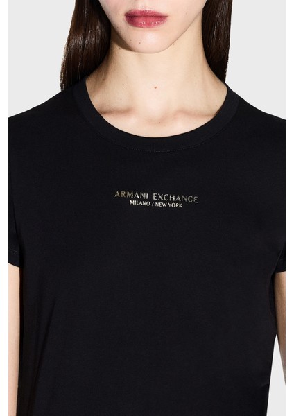 Logolu % 100 Pamuk Yuvarlak Yaka T Shirt Bayan T Shirt XW001455 AF10356 MC021 fırsatları