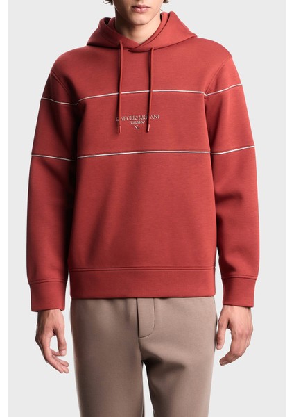 Logolu Şerit Detaylı Regular Fit Kapüşonlu Sweat Erkek Sweat EM002885 AF17545 U5035