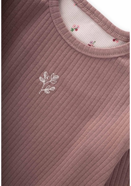 Nakışlı Uzun Kollu Fitilli Takım 0-5 Yaş Bakır modelleri