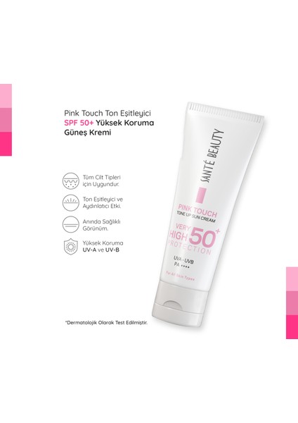 Pink Touch Spf 50+ Leke Karşıtı & Ton Eşitleyici Yüksek Korumalı Yüz Vücut Pembe Güneş Kremi 75 ml fiyatları