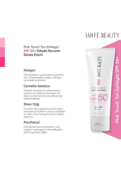 Pink Touch Spf 50+ Leke Karşıtı & Ton Eşitleyici Yüksek Korumalı Yüz Vücut Pembe Güneş Kremi 75 ml modelleri