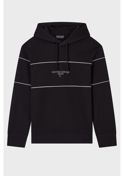 Logolu Şerit Detaylı Regular Fit Kapüşonlu Sweat Erkek Sweat EM002885 AF17545 UC001 indirimleri