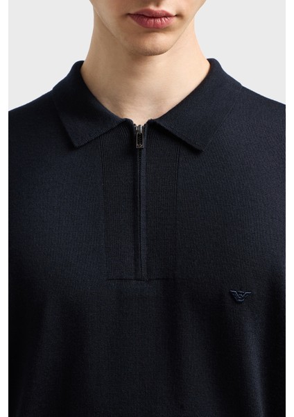 % 100 Yün Regular Fit Yarım Fermuarlı Polo Yaka Kazak Erkek Kazak EM001512 AF14158 UB118 modelleri