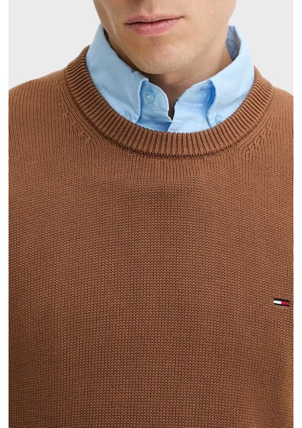 Logolu Pamuklu Slim Fit Bisiklet Yaka Örme Kazak Erkek Kazak DM0DM21787 Gvp modelleri