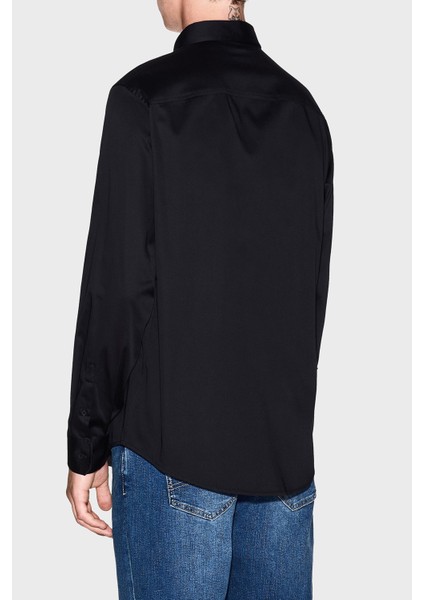 Streç Pamuklu Logo Işlemeli Regular Fit Kent Yaka Gömlek Erkek Gömlek XM001224 AF10192 UC001 modelleri