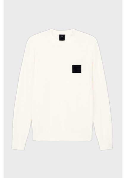 Logolu Yün Karışımlı Regular Fit Yuvarlak Yaka Kazak Erkek Kazak XM001329 AF11982 U0009 indirimleri