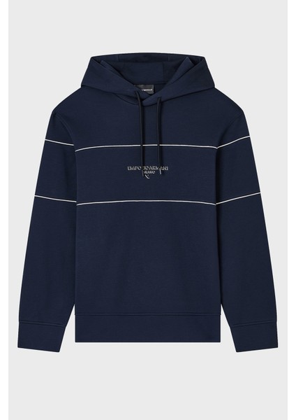 Logolu Şerit Detaylı Regular Fit Kapüşonlu Sweat Erkek Sweat EM002885 AF17545 UB118 indirimleri