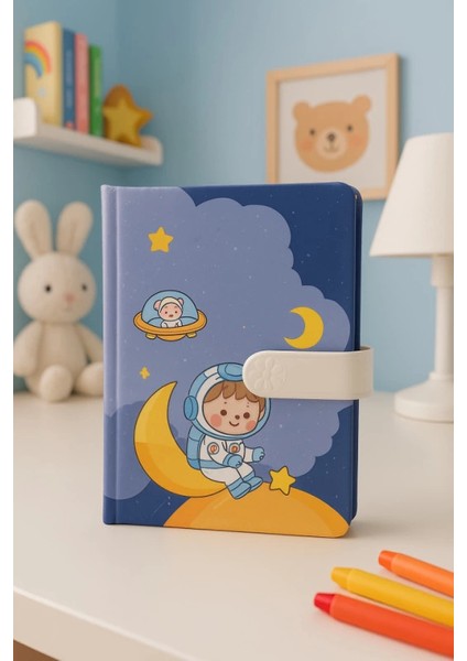 Çocuk Kilitli Resimli Anı Defteri 100 Yaprak Ithal Ürün Gökyüzü