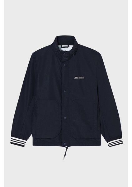 Logolu Relaxed Fit Gizli Kapüşonlu Mont Erkek Mont XM000932 AF15605 UB101