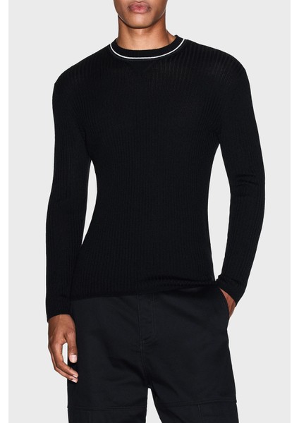 Yünlü Karışımlı Regular Fit Yuvarlak Yaka Kazak Erkek Kazak XM000893 AF14007 UC001