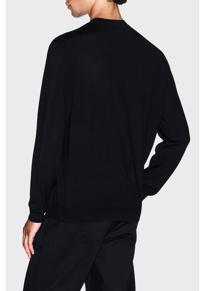 Logolu Yün Karışımlı Regular Fit Yuvarlak Yaka Kazak Erkek Kazak XM001329 AF11982 UC001 modelleri