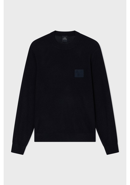 Logolu Yün Karışımlı Regular Fit Yuvarlak Yaka Kazak Erkek Kazak XM001329 AF11982 UC001 indirimleri