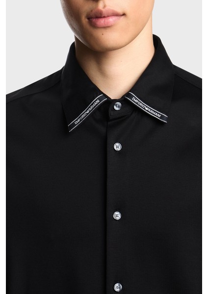 Logolu Pamuklu Regular Fit Klasik Yaka Gömlek Erkek Gömlek EM003055 AF10761 UC001 modelleri