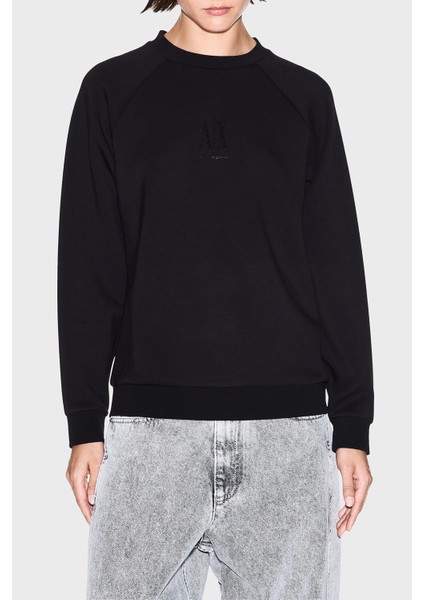 Logolu Taş Detaylı Loose Fit Bisiklet Yaka Sweat Bayan Sweat XW000826 AF13397 UC001