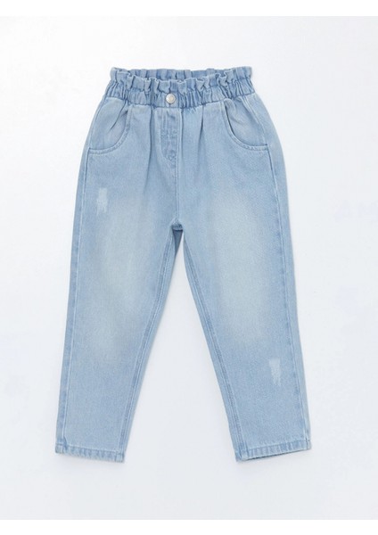 Lc Waıkıkı Mavi Beli Lastikli Basic Kız Bebek Jean Pantolon