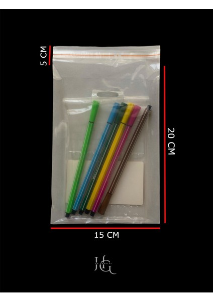100 Adet 15X25 cm Bantlı Yapışkanlı Şeffaf Opp Jelatin Poşet ( 15X20+5)