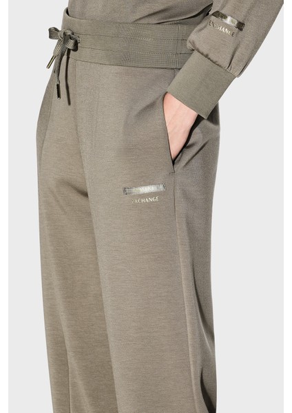 Logolu Relaxed Fit Yırtmaçlı Geniş Paça Jogger Pantolon Bayan Pantolon XW001289 AF16111 U6242 fırsatları