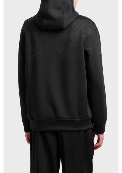 Taşlı Logolu Streç Regular Fit Kapüşonlu Sweat Erkek Sweat EM003673 AF19556 UC001 modelleri