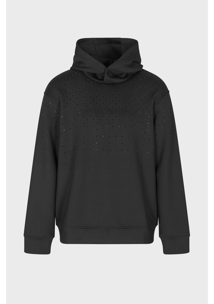 Taşlı Logolu Streç Regular Fit Kapüşonlu Sweat Erkek Sweat EM003673 AF19556 UC001 indirimleri