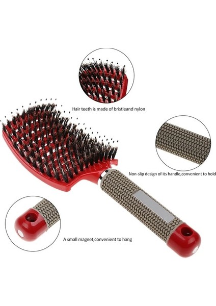 Saç Stili ile Siyah Kadın Saç Fırçası Saç Derisi Masaj Tarak Saç Fırçası Kıl Naylon Islak Kıvırcık Detangle Saç Fırçası Salon Kuaförlük Şekillendirici Araçları (Yurt Dışından) indirimleri