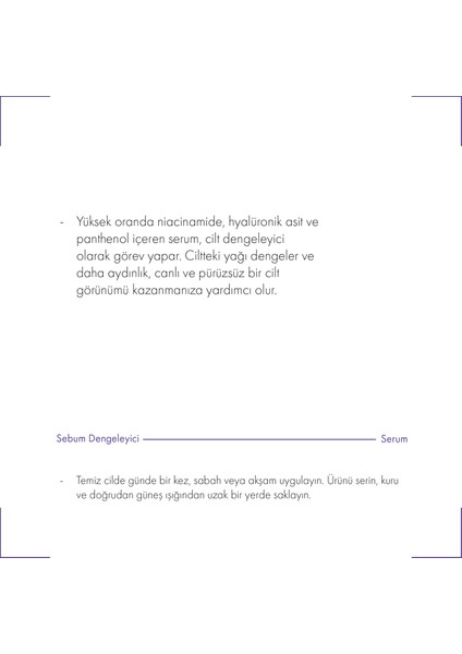 Sebum Dengeleyici Niacinamide Hyalüronik Asit Panthenol Multi Cilt Bakım Serumu 30 ml modelleri