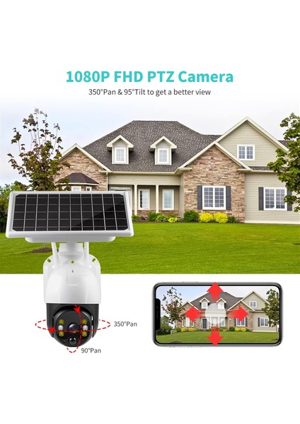 WS450 5mp Wifi Solar Ptz Güvenlik Kamerası 20W Güneş Enerjili Pır Sensör App Kontrollü Hd Kamera fiyatları