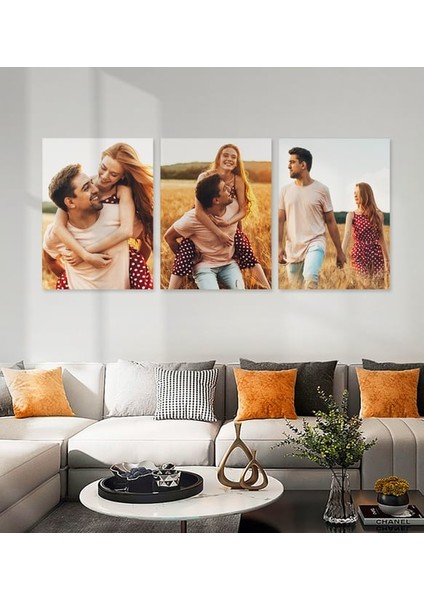 Kişiye Özel Fotoğraflı 3’lü Mdf Tablo Seti (20X28 Cm)
