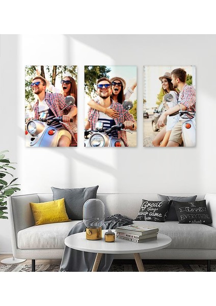 Kişiye Özel Fotoğraflı 3’lü Mdf Tablo Seti (20X28 Cm) modelleri