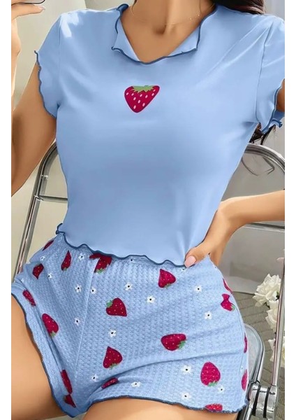 Çilek Desenli Şort Alt Üst Takım modelleri
