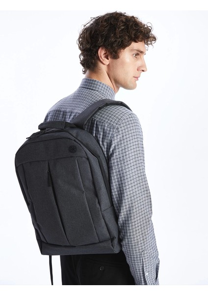Lcw Accessorıes Antrasit Düz Laptop Bölmeli Erkek Sırt Çantası