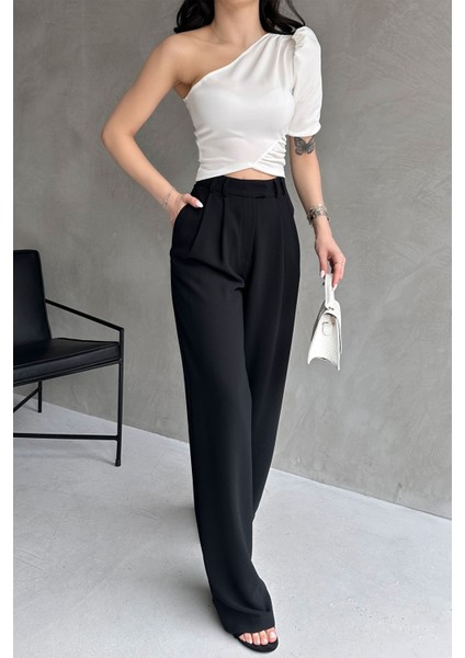 Tek Omuz Prenses Kol Crep Bluz modelleri