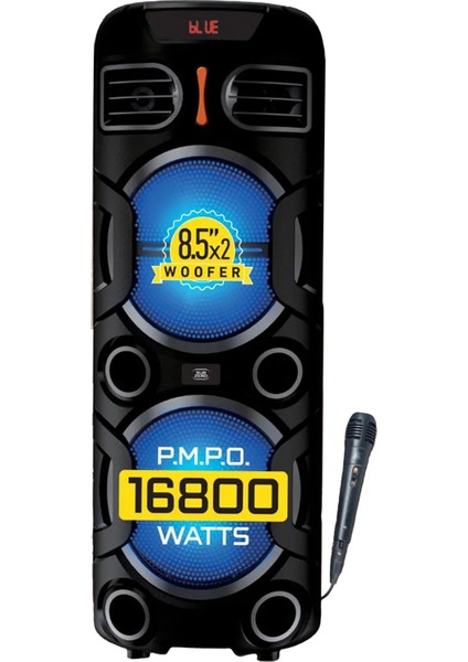 Büyük Boy Bluetooth Hoparlör Pmp0 16800W Speaker 8.5x2 Woofer Mikrofonlu Parti Boy Hoparlör Karaoke