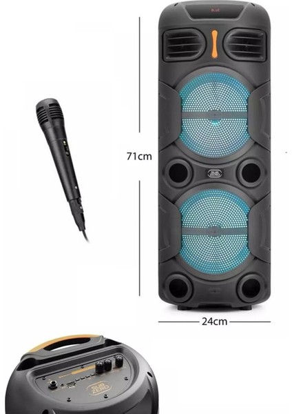 Büyük Boy Bluetooth Hoparlör Pmp0 16800W Speaker 8.5x2 Woofer Mikrofonlu Parti Boy Hoparlör Karaoke modelleri