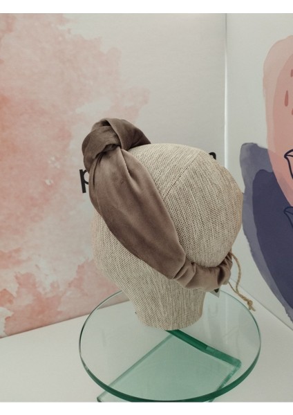 Gri Kadife Bandana - Gri - Organik & El Yapımı