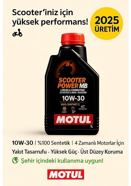 Scooter Power 4t 10W30 MB 1 Lt ( 05/2025 Üretim ) modelleri