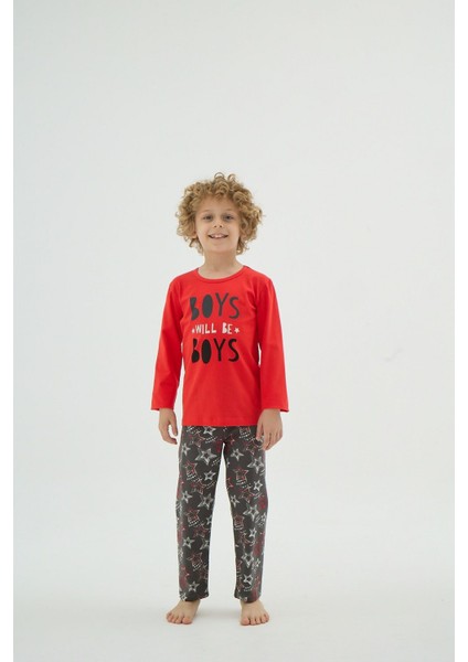 8889 Erkek Ç. Baskılı Pijama Takım