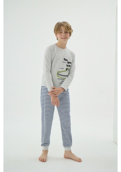 8940 Erkek Ç. Baskılı Pijama Takım