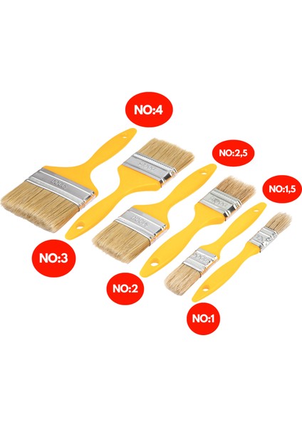 Plastik Saplı Kestirme Boya Fırçası | 1no - 1,5no - 2no - 2,5no - 3no - 4no, Tüm Numaralar Mevcut, Profesyonel ve Hobi Işleriniz Için Ideal fiyatları