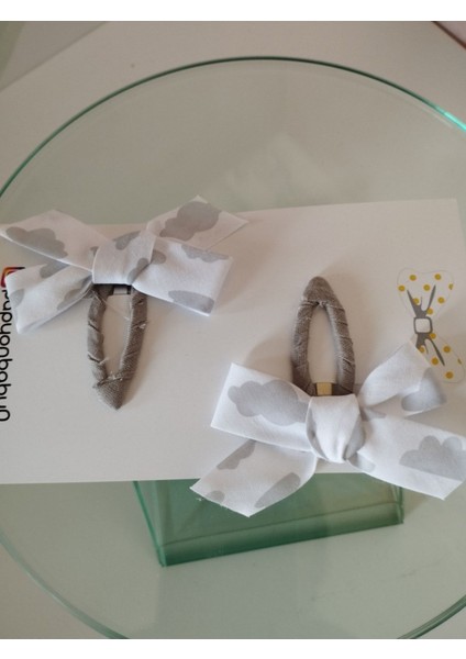 Fiyonk Çıt Çıt Toka - Gri - Organik & El Yapımı