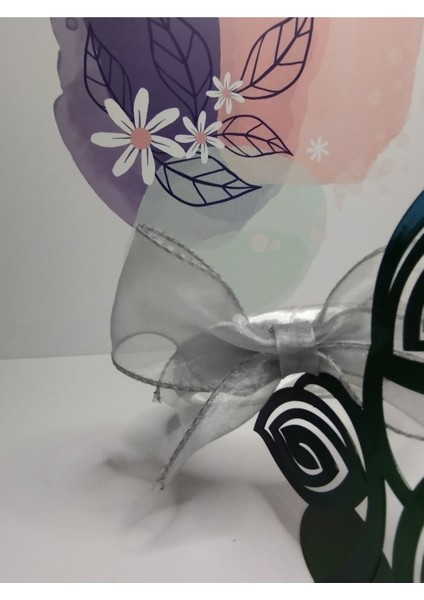 Tül Fiyonk Taç - Gri - Organik & El Yapımı