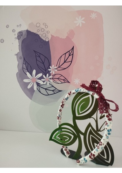 Örgü Fiyonk Taç - Bordo - Organik & El Yapımı