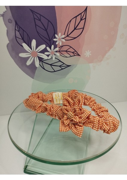 Çiçek Motifli Saç Bandı - Turuncu - Organik & El Yapımı modelleri