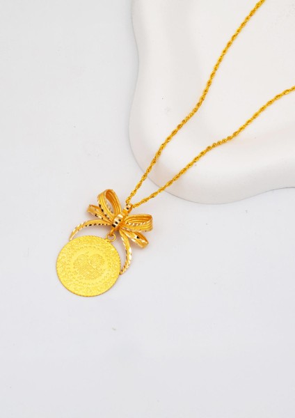 Yarım Altınlı 22 Ayar Fiyonklu Kolye modelleri