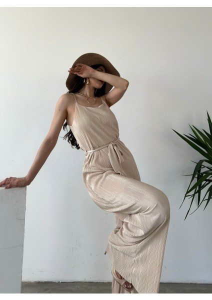 Ip Askılı Kuşaklı Krinkle Tulum indirimleri